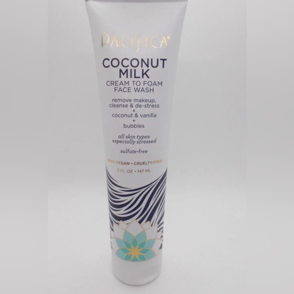 Pacifica Face Cleanser Tube in White and Navy Blue